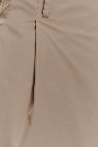 Jupe mi-longueur Vera en twill avec fente avant - Camel