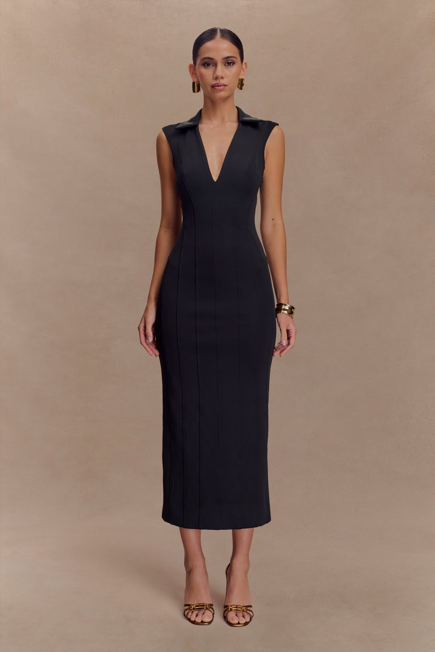 Robe midi sans manches Keagan - Noir