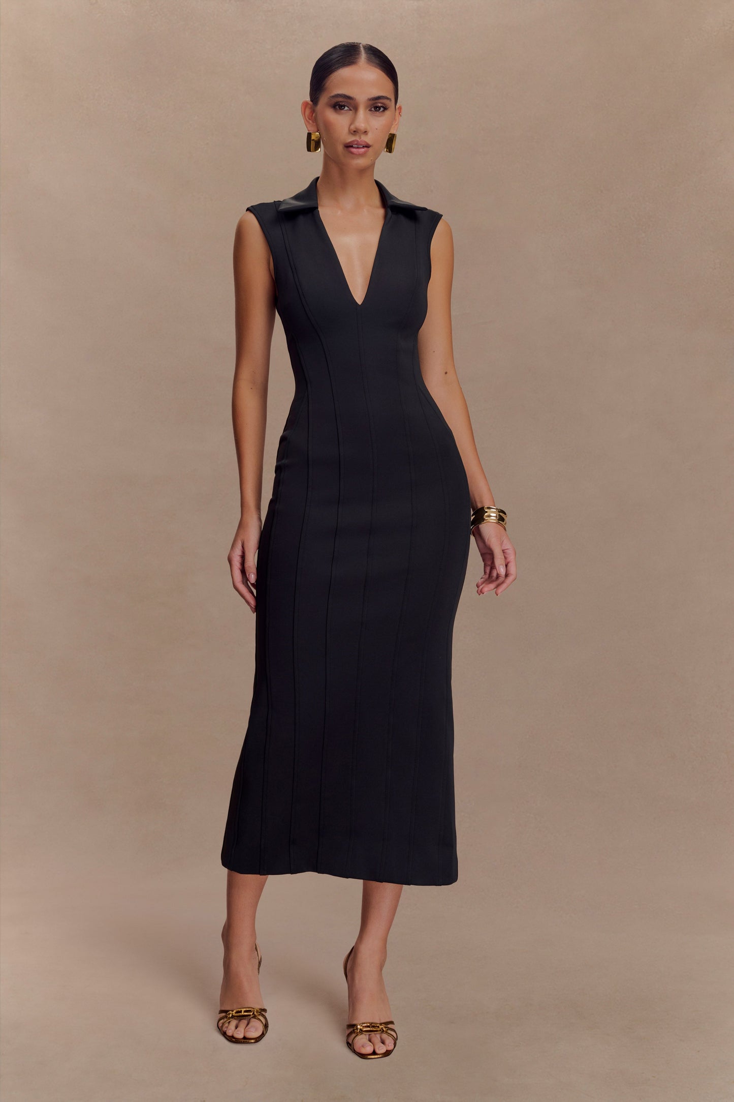 Robe midi sans manches Keagan - Noir