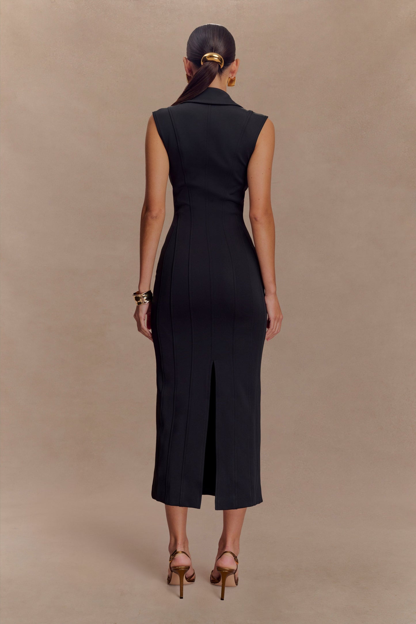 Robe midi sans manches Keagan - Noir