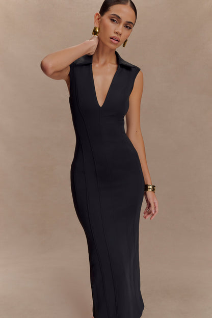Robe midi sans manches Keagan - Noir