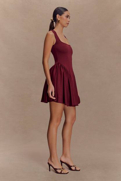 Mini-robe en jersey scuba Sharon - Vin rouge