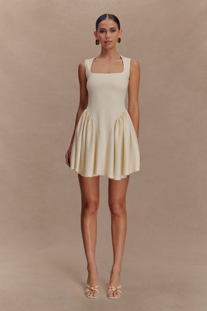 Mini-robe Sharon en jersey scuba - Ivoire
