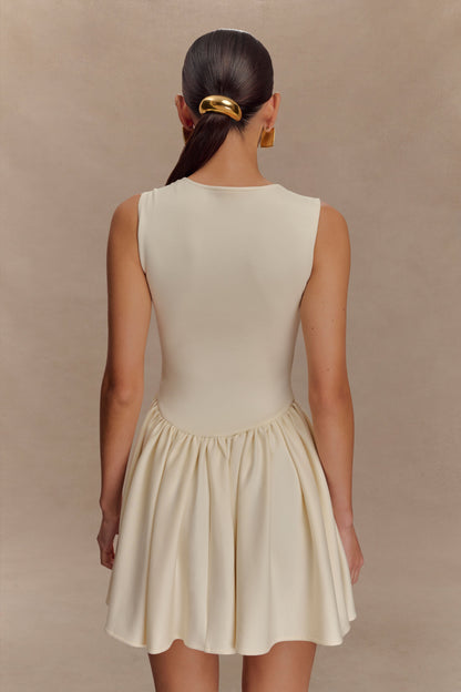 Mini-robe Sharon en jersey scuba - Ivoire