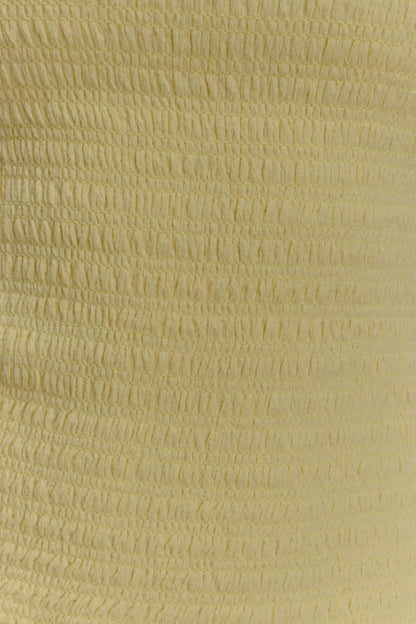Maureen Robe Maxi en Coton à Plis - Citron