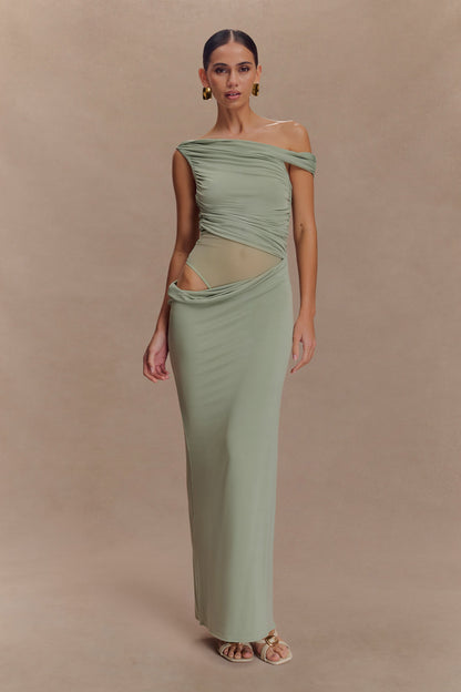Robe Maxi Évasée à Une Épaule Callen - SAGE