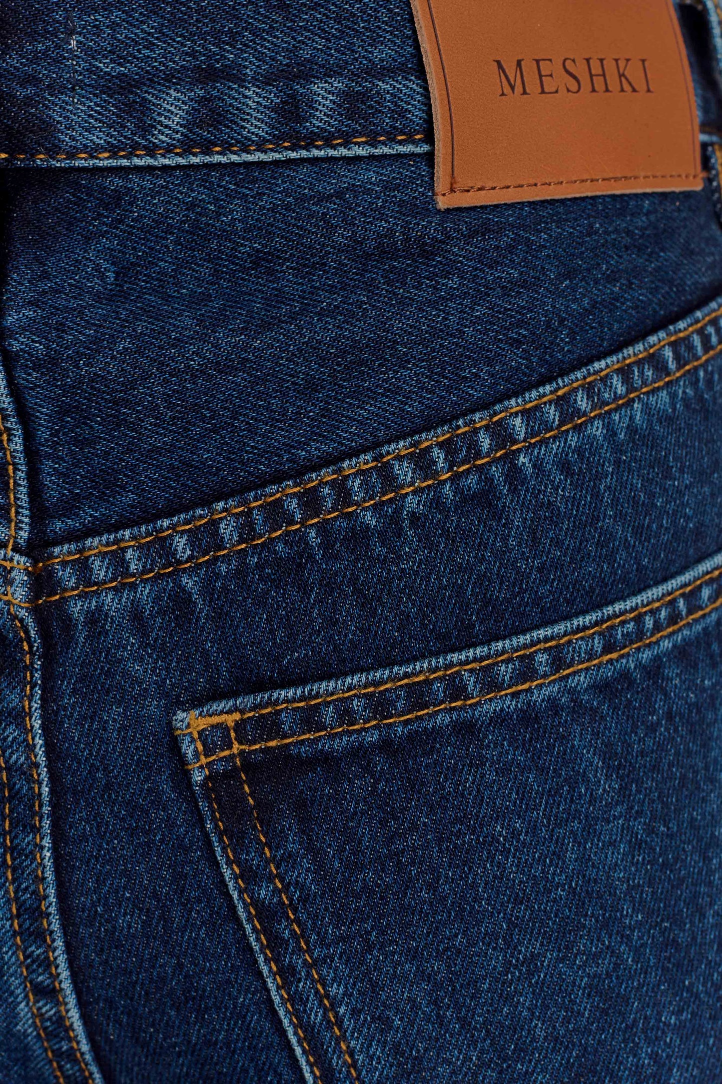 Jean en jean à taille mi-haute avec strass Laina - Bleu minuit