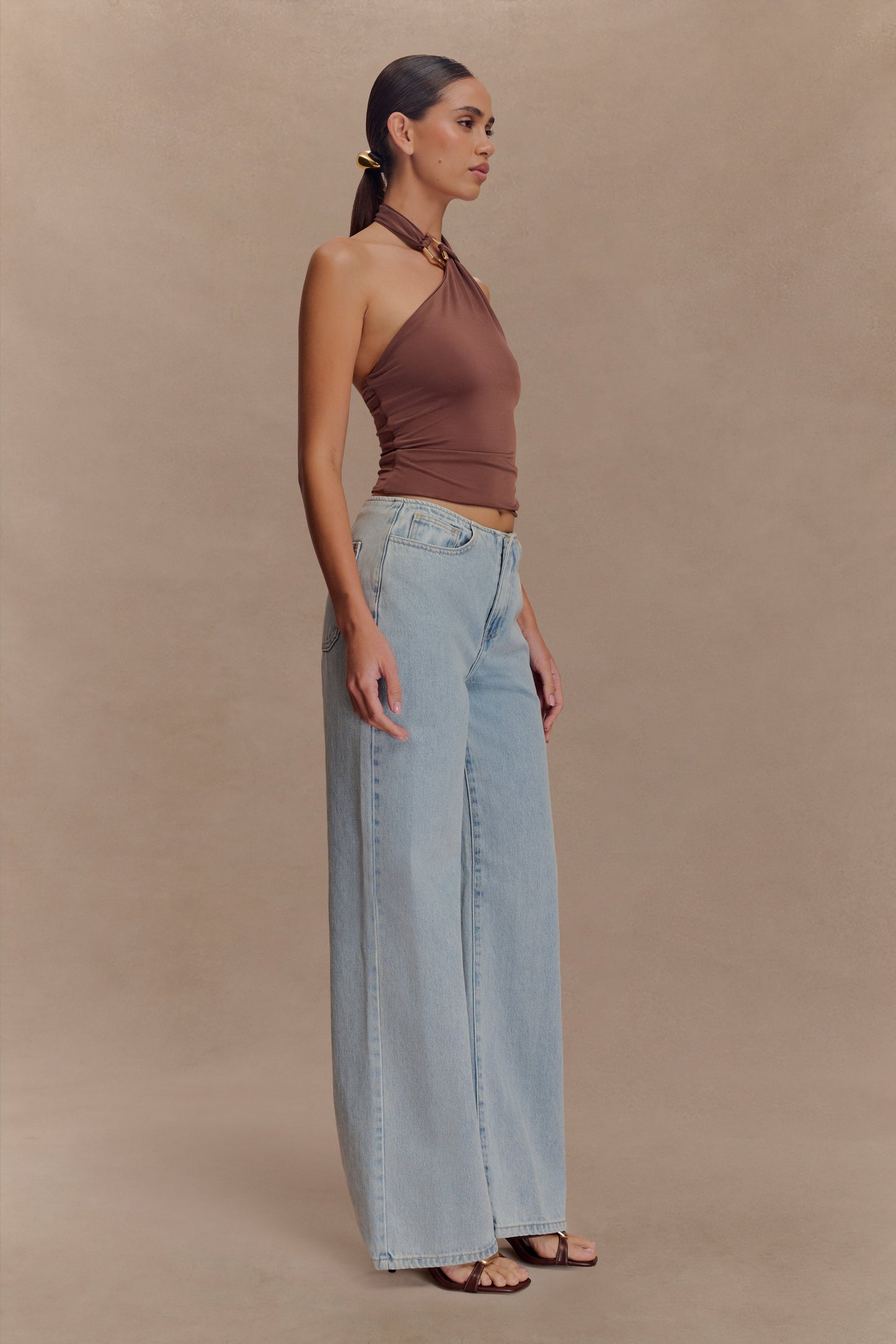 Mariposa Haut Halter à Lacets - Chocolat