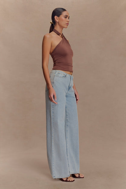 Mariposa Haut Halter à Lacets - Chocolat