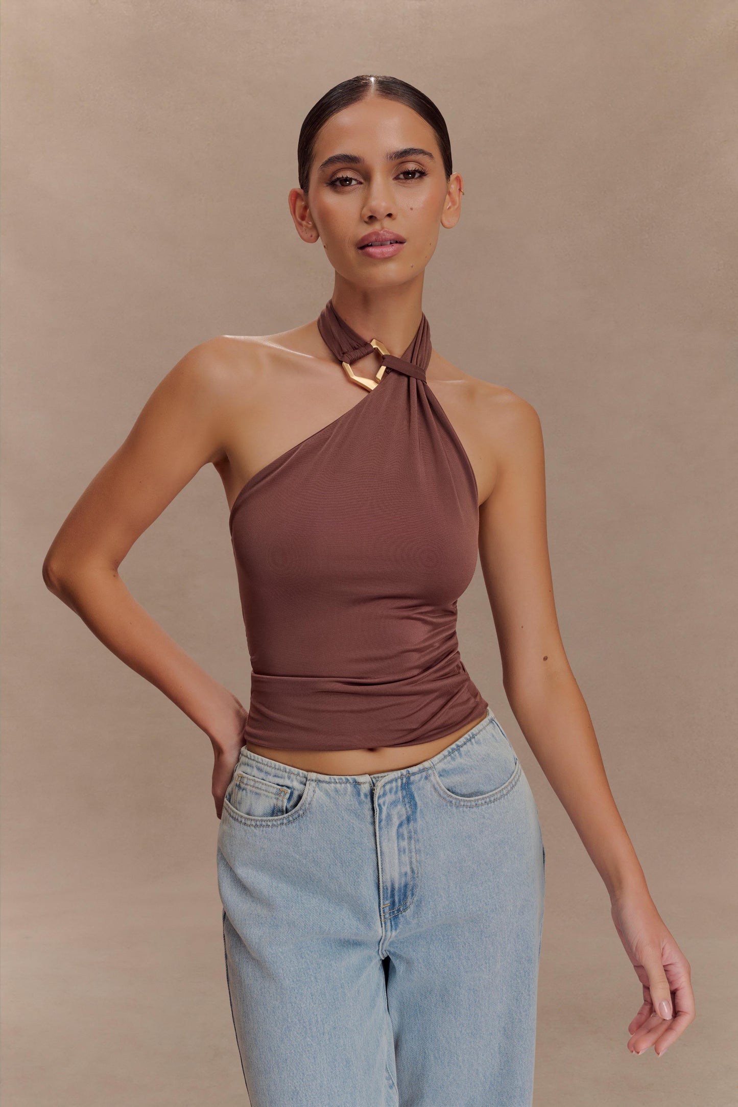 Mariposa Haut Halter à Lacets - Chocolat