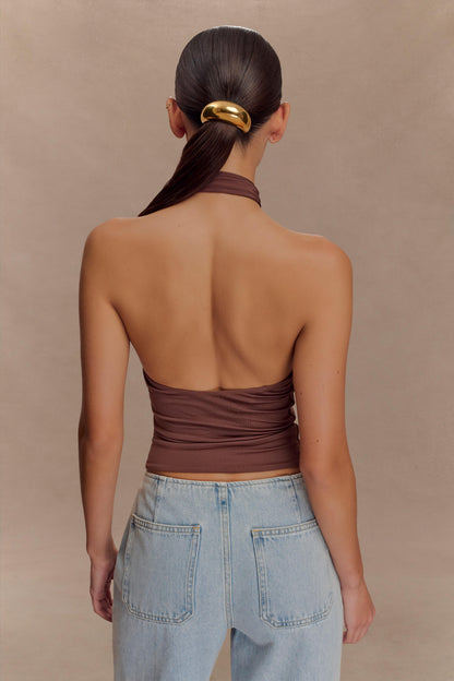 Mariposa Haut Halter à Lacets - Chocolat
