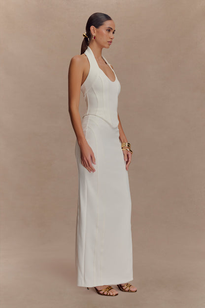 Jupe Maxi Taille Haute Alma - Blanche