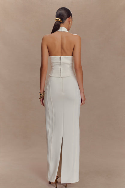 Jupe Maxi Taille Haute Alma - Blanche