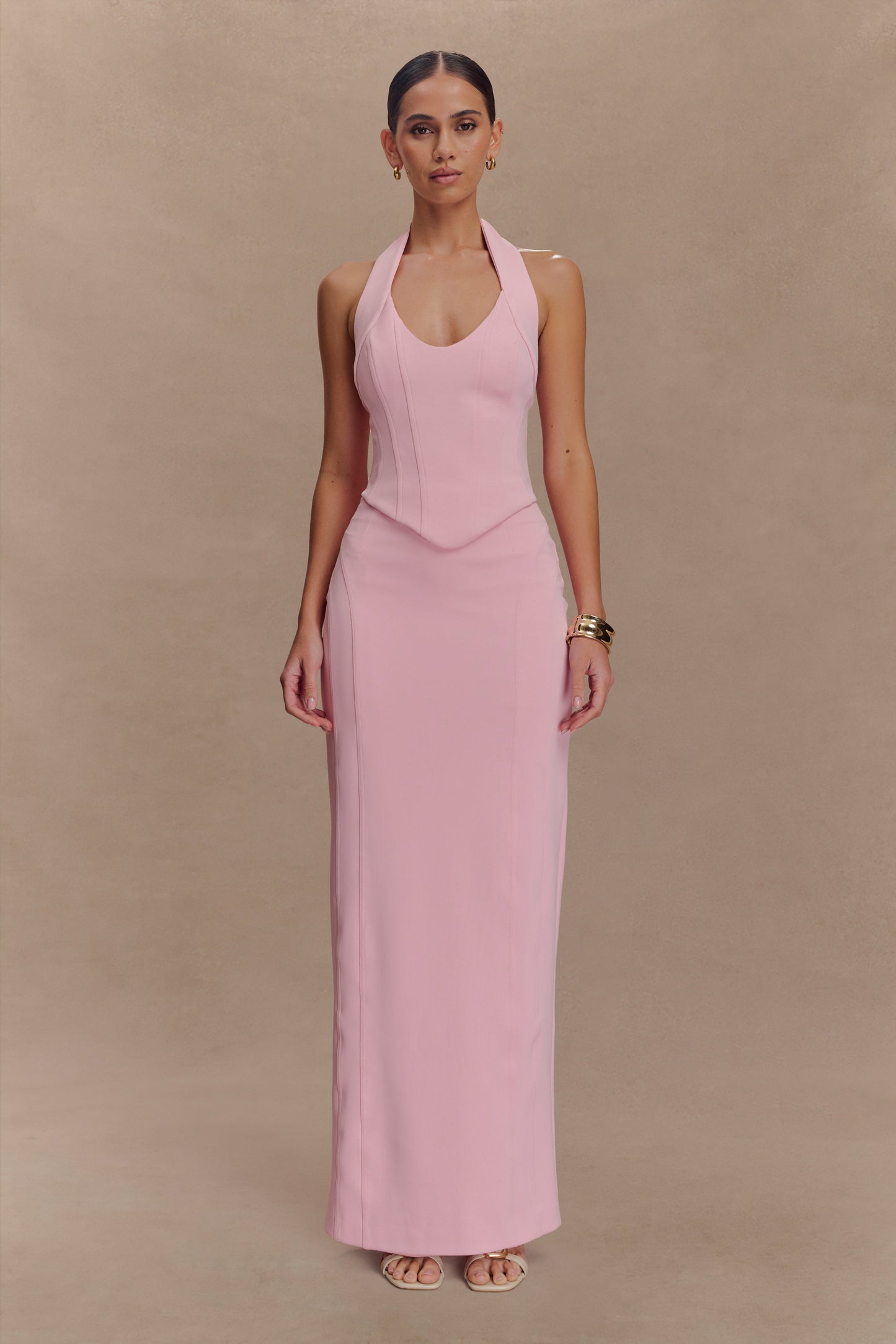 Jupe Maxi Taille Haute Alma - Rose Bonbon
