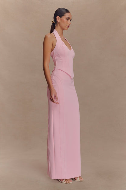 Jupe Maxi Taille Haute Alma - Rose Bonbon