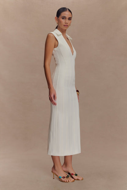 Robe midi sans manches Keagan - Ivoire
