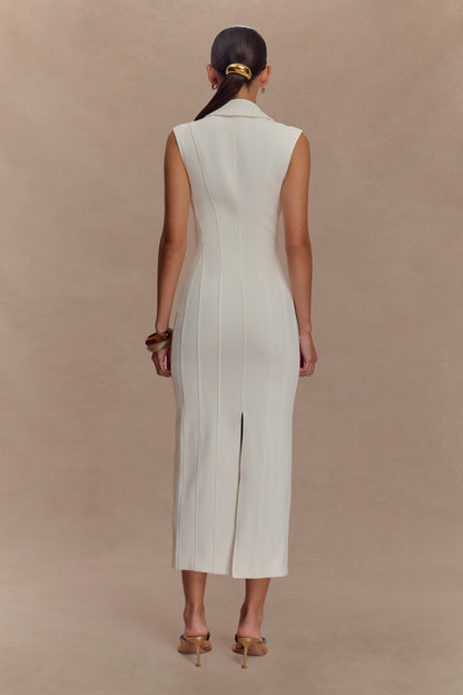 Robe midi sans manches Keagan - Ivoire