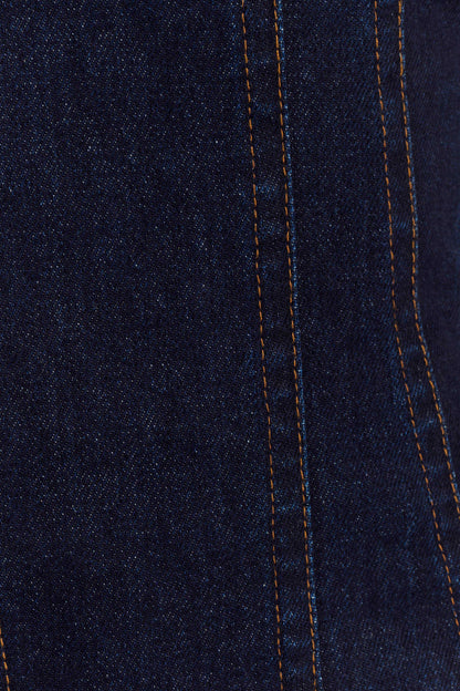 Haut-corset à porter en bandoulière en jean Meadow - Bleu indigo