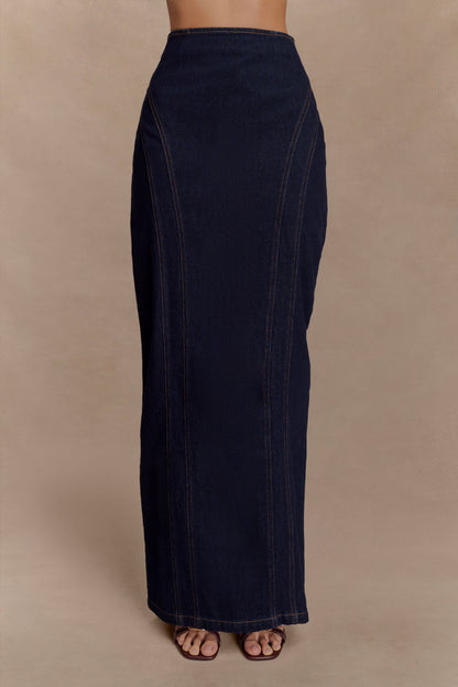 Jupe Maxi en Denim Alma - Bleu Indigo