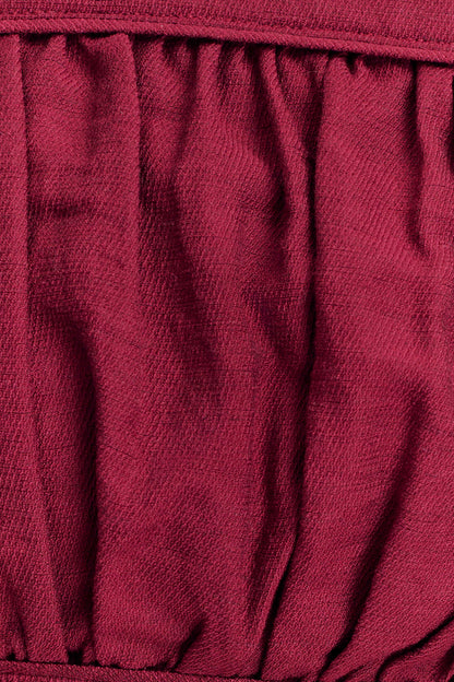Bandeau en lin à volants Scottie - Vin rouge