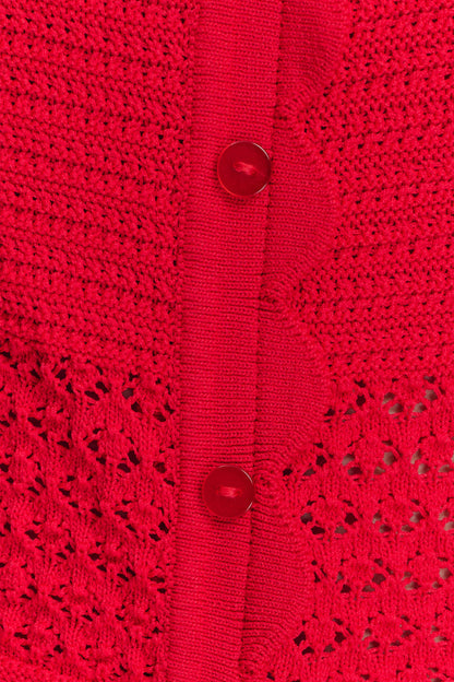 Top en tricot à volants Madeline - Rouge