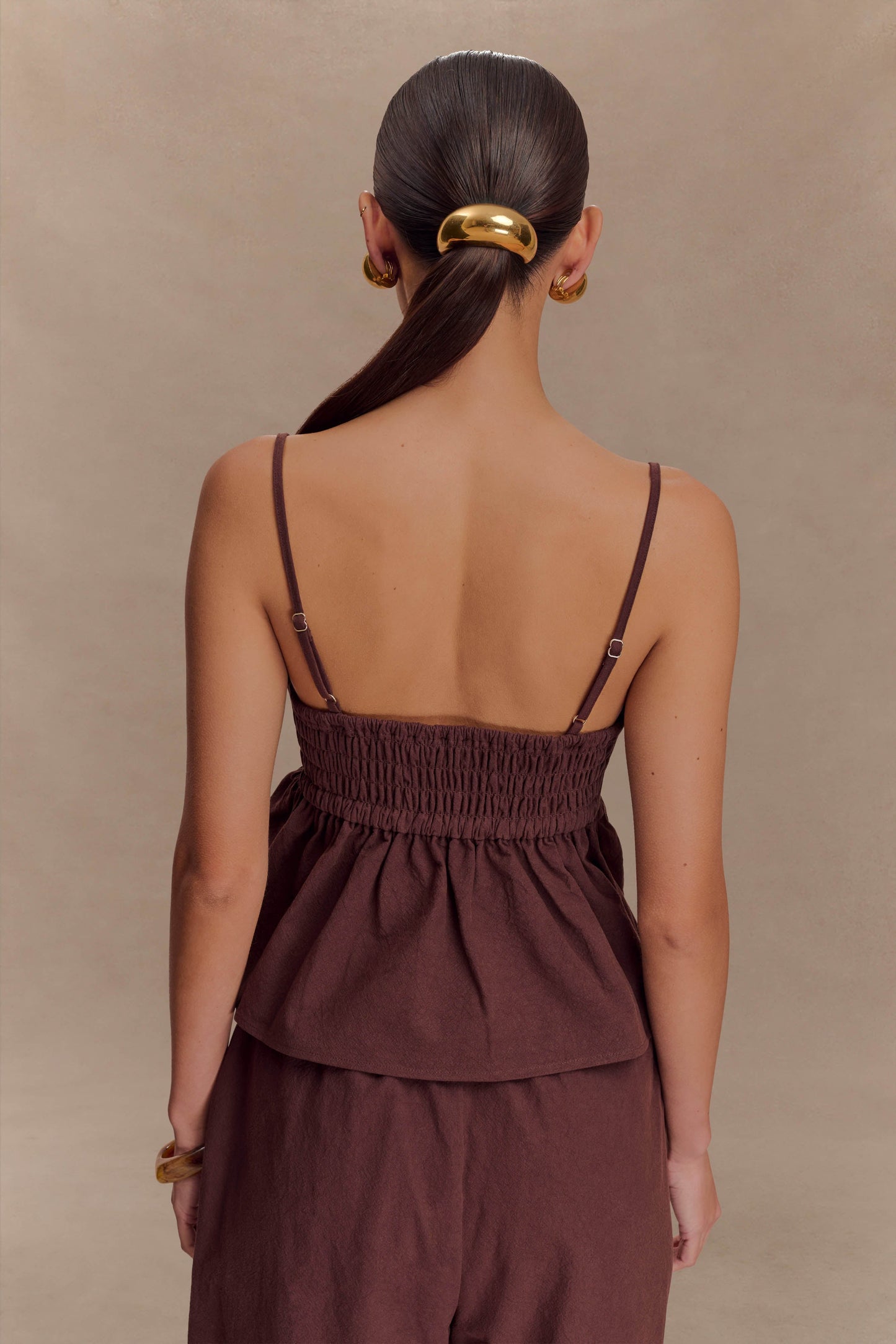 Haut en coton et perles Janayia - Espresso foncé