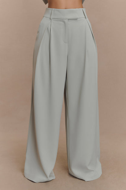 Pantalon large à plis Jameson - Sureau clair
