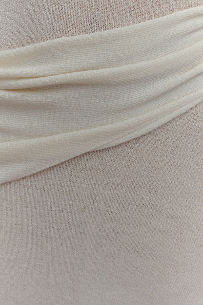 Robe Maxi Tricotée à Une Épaule Alexius - Ivoire