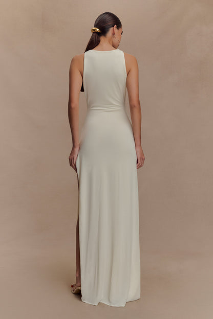 Robe Maxi Kaiden en Satin Perlé - Ivoire