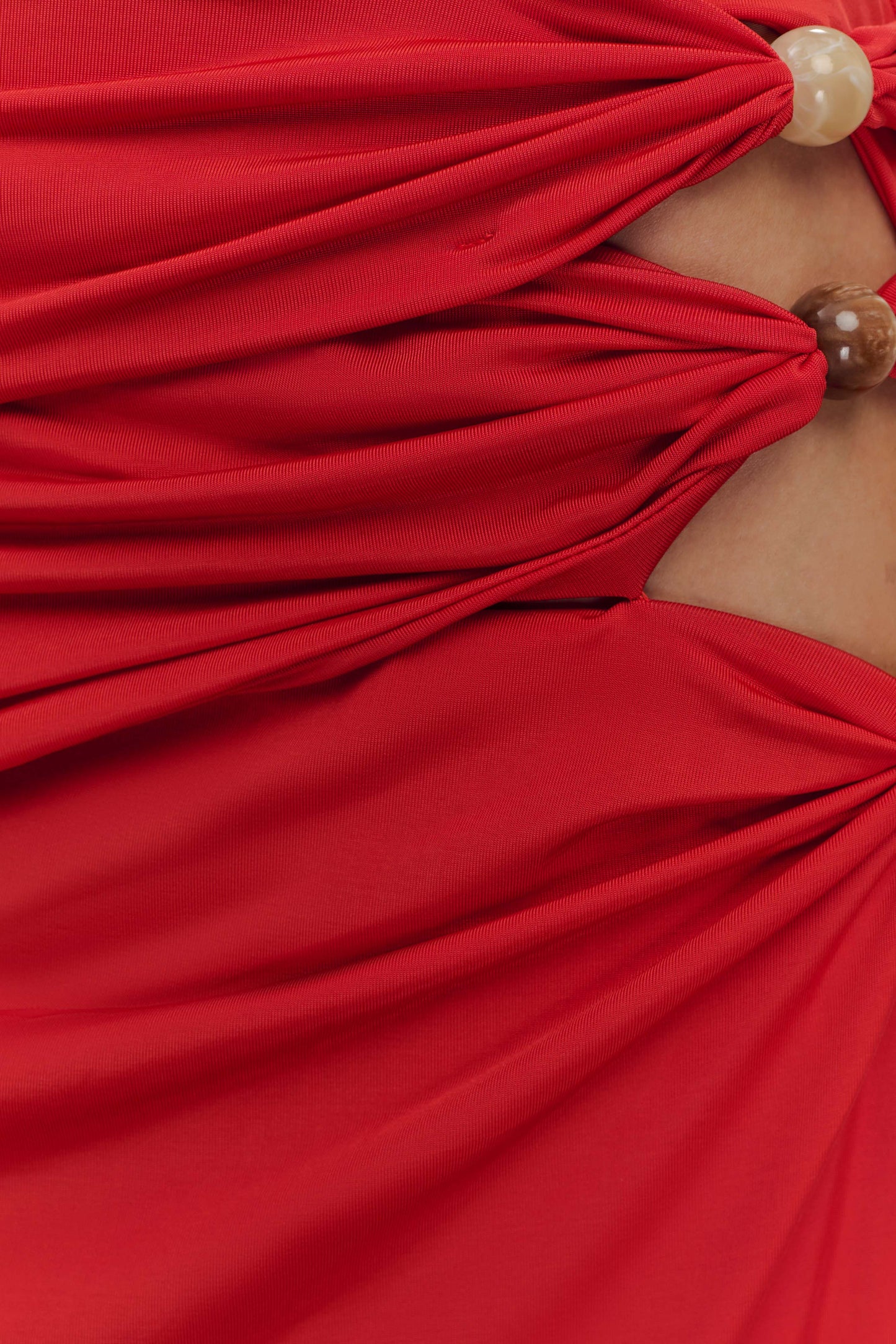 Robe maxi Kaiden en jersey fluide avec perles - Rouge désert