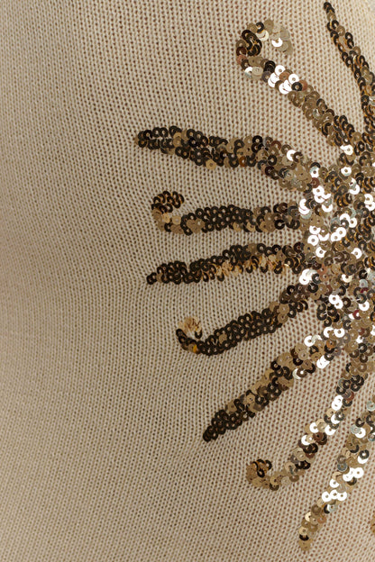 Robe Maxi Tricotée Ellington avec Paillettes - Ivoire