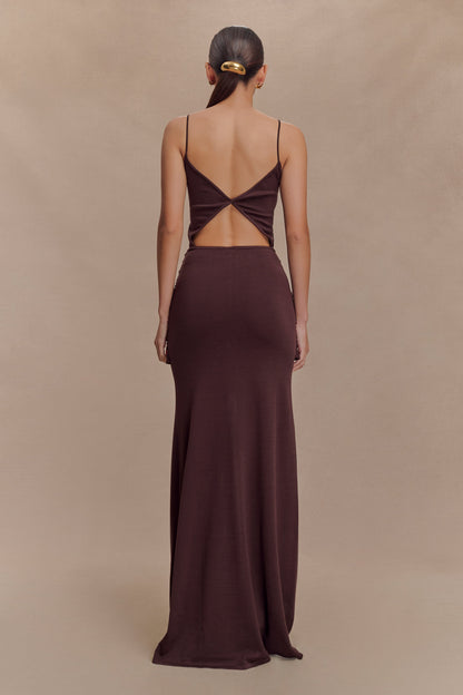 Robe Maxi En Tricot À Envelopper Reama - Chocolat