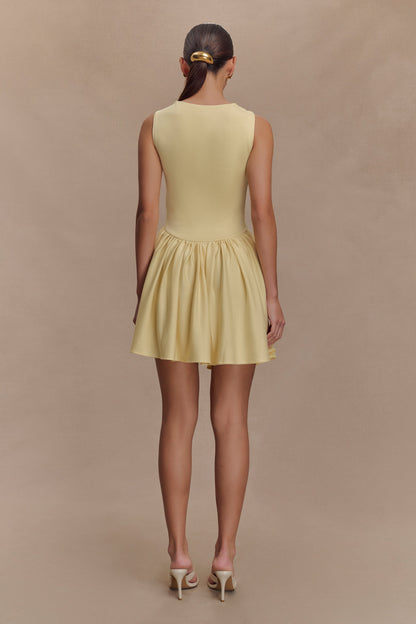 Mini-robe en jersey scuba Sharon - Citron pastel