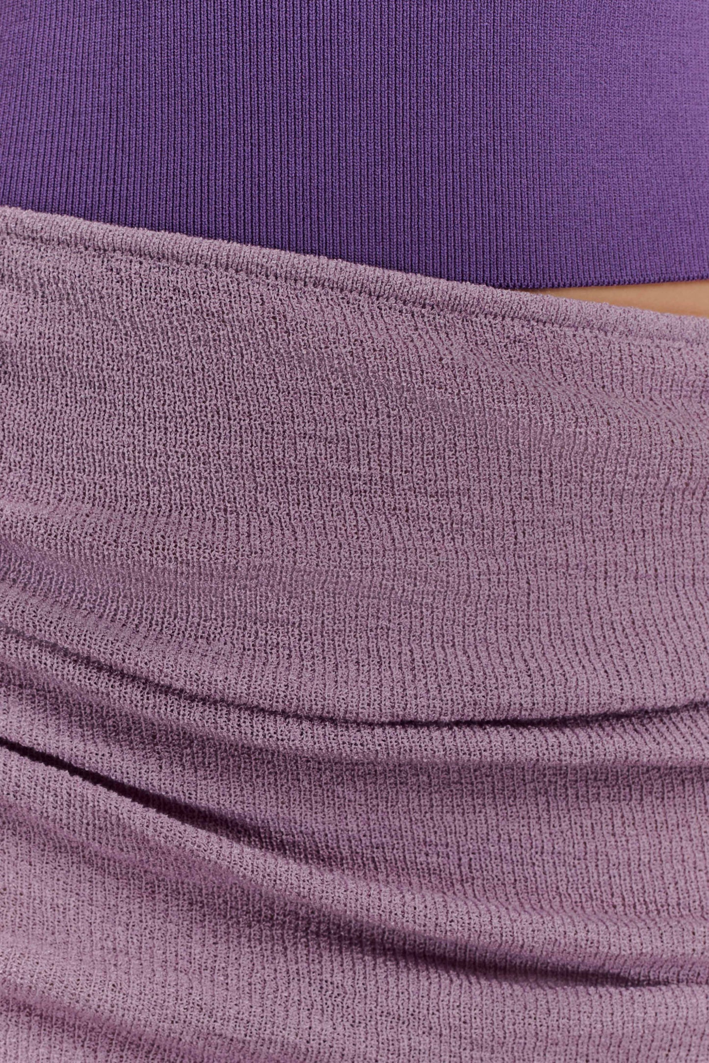 Mini-robe en tricot à jupe fluide Cali - Violette
