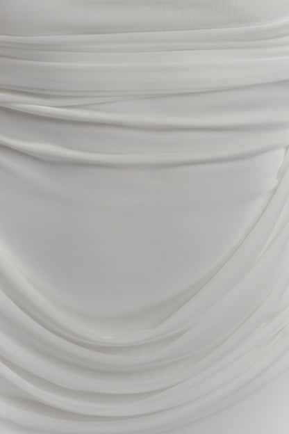 Robe Maxi Gabrielle en Jersey et Maille - Blanc