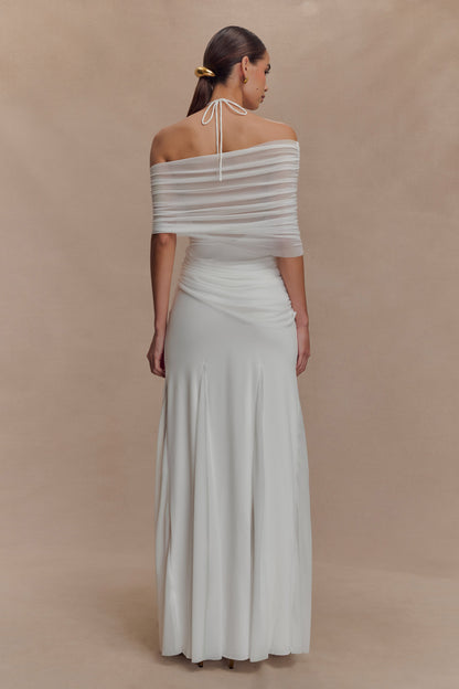 Robe Maxi Gabrielle en Jersey et Maille - Blanc
