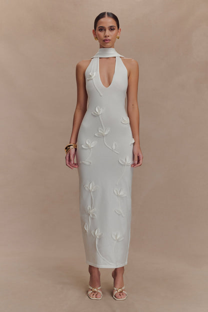 Robe midi en jersey floral Wynn - Blanc