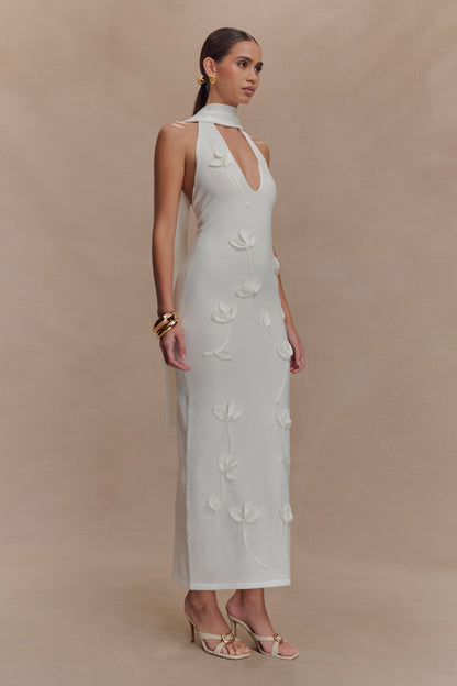 Robe midi en jersey floral Wynn - Blanc