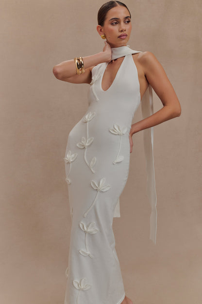 Robe midi en jersey floral Wynn - Blanc