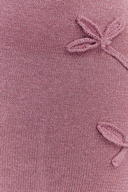 Robe Maxi en Tricot Métallique à Motifs Floraux Celestino - Rose
