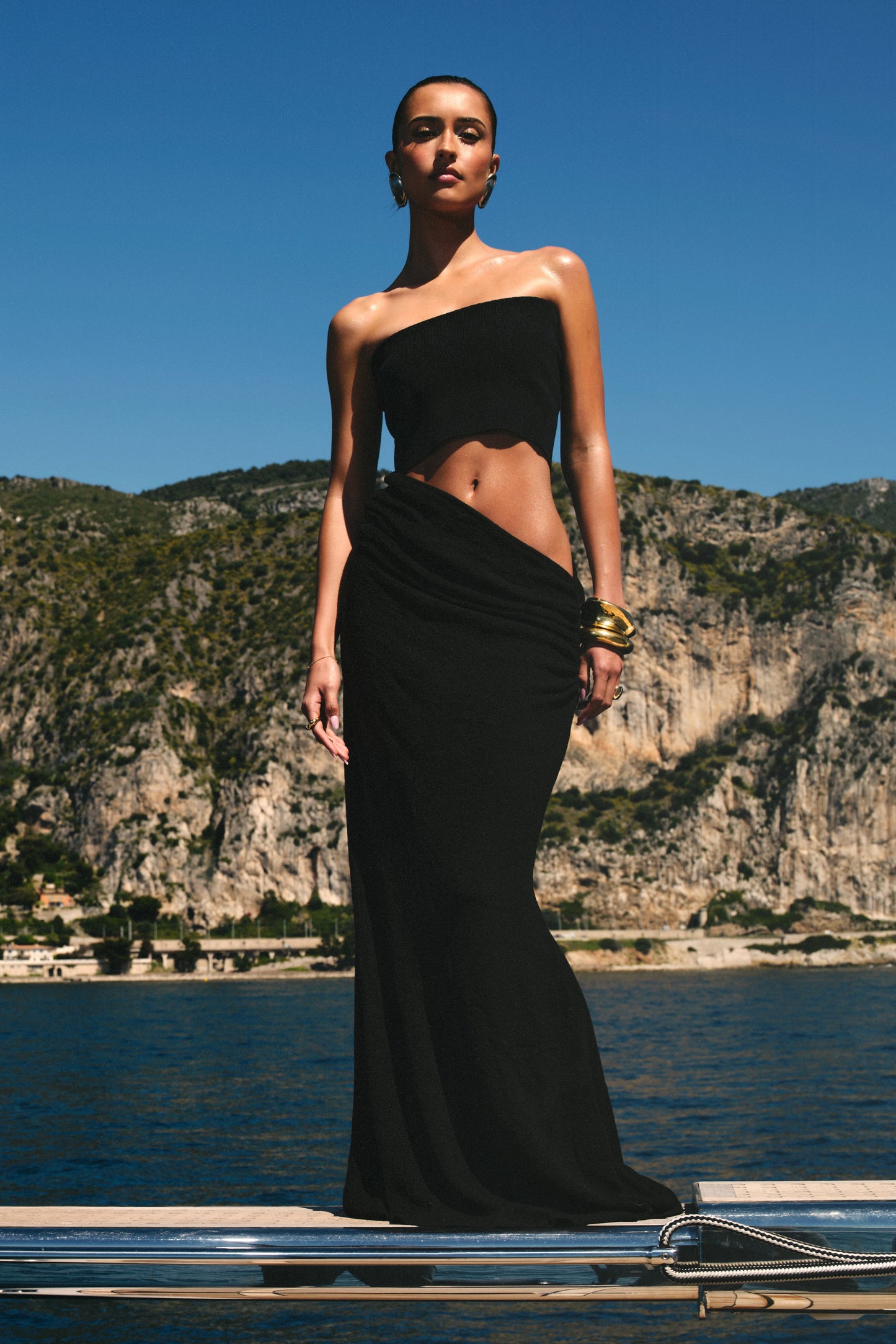 Jupe Maxi en Tricot Sans Bretelles Jasiel - Noir
