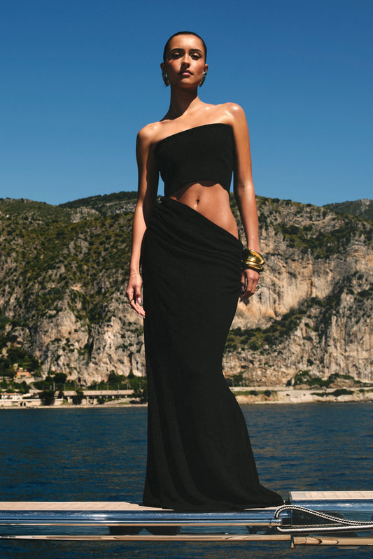 Jupe Maxi en Tricot Sans Bretelles Jasiel - Noir