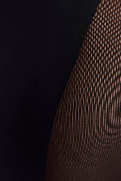 Robe maxi en mousseline et tulle à effet serpentin Wyatt - Noir
