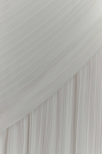 Robe midi en mousseline de soie à plis Tamara - Blanc