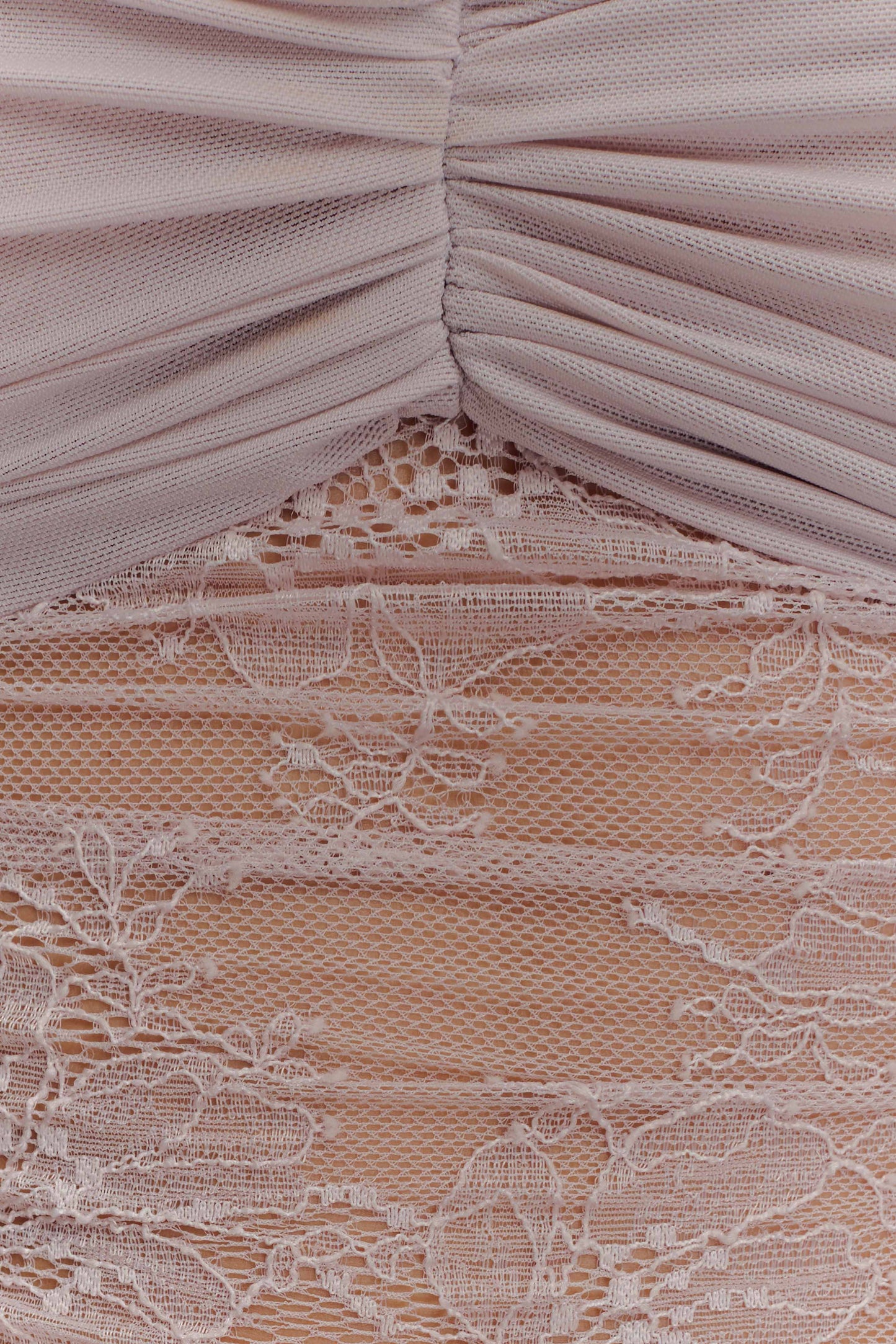 Top en dentelle et en maille Guinevere - Lilas