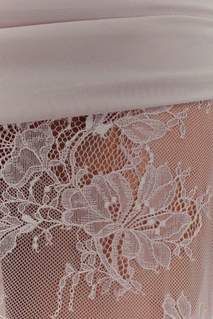 Jupe Maxi Guinevere en Dentelle et Maille - Lila