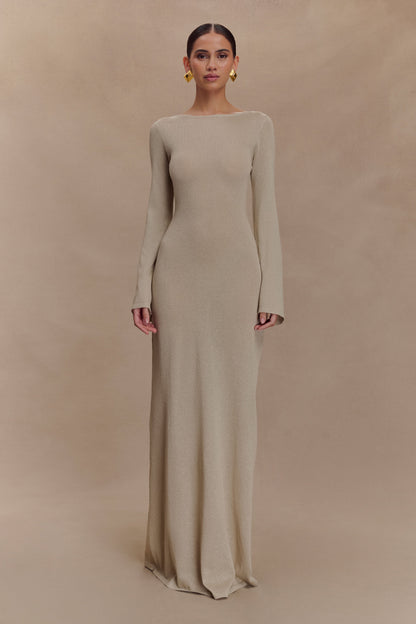 Robe Maxi Tricotée Atticus avec Paillettes - Or