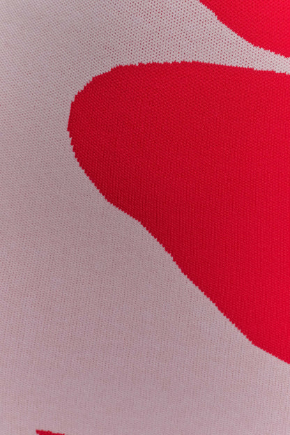 Mini-robe en jersey imprimé Dorothy - Imprimé floral rouge Art déco