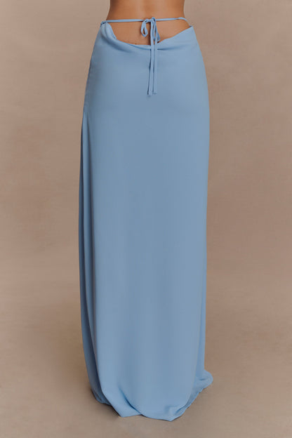 Jupe Maxi en Chiffon Katalina - Bleu Ciel