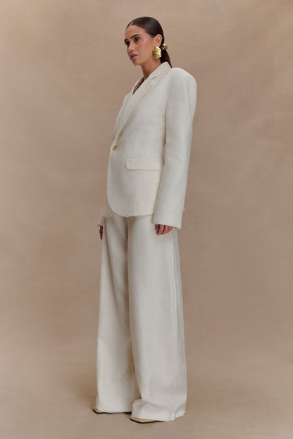 Blazer en lin à taille ajustée Jameson - Gris avoine chiné